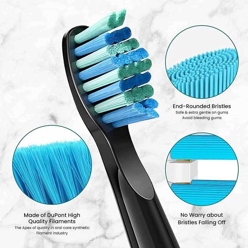 [Australia] - Toothbrush Head Compatible for Fairywill D1/D3/D7/D8/FW-507/FW-508/FW-551/FW515/2011/917/959,5pc White 5pc Soft Brush White 