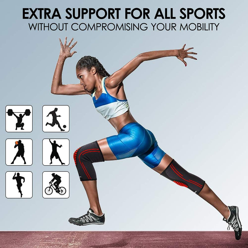 [Australia] - MGANG® Knee Brace, Premium Knee Compression Sleeves Support for Sports, Running, Basketball, Hiking, Workout, Arthritis, ACL, Injury Recovery, Joint Pain Relief, Meniscus Tear, 1 Pair Unisex, Black XXL 2X-Large (1 Pair) 
