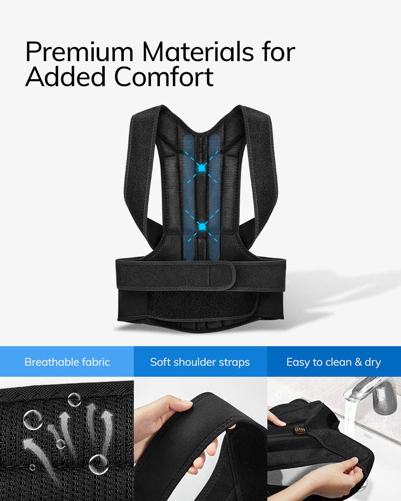 [Australia] - AEVO Compact Posture Corrector for Men and Women, Adjustable Upper Back Brace for Clavicle Support, Neck, Shoulder, and Back Pain Relief, Invisible Comfortable Back Straightener,M Medium (Pack of 1) 