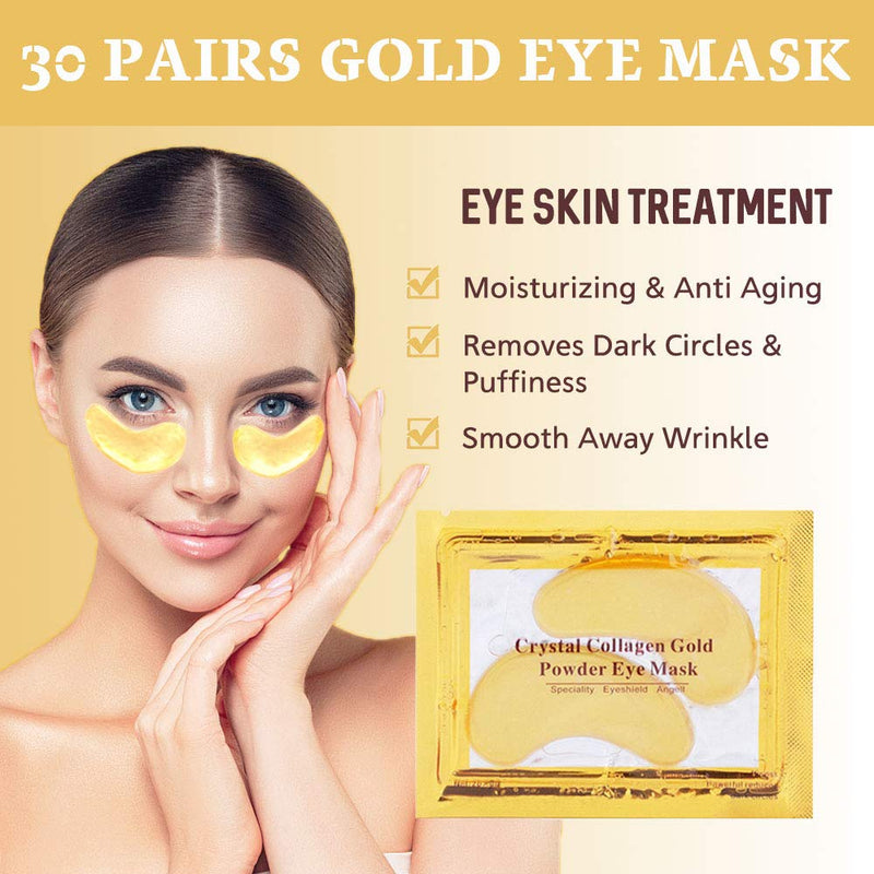 [Australia] - NIYET 30 Pairs Under Eye Collagen Patches, Gold Moisturizing Under Eye Mask, Under Eye Gel Pads for dark circles and puffiness 