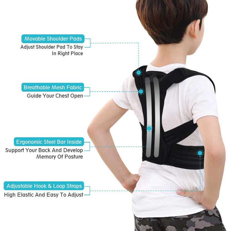 [Australia] - Posture Corrector for Kids, Upper Back Posture Brace for Teenagers Under Clothes Spinal Support to Improve Slouch, Prevent Humpback, Relieve Back Pain Large (Pack of 1) 