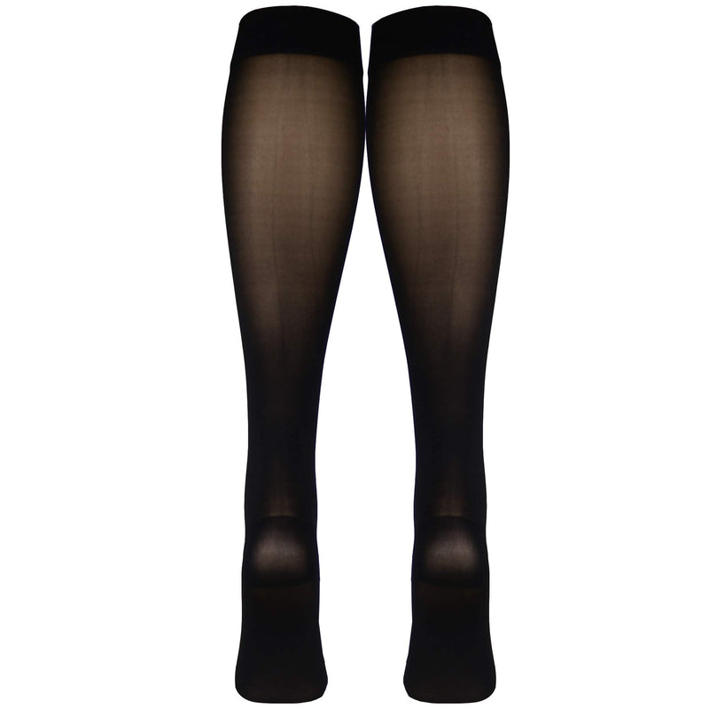 [Australia] - Truform Sheer Compression Stockings, 30-40 mmHg, Women's Knee High Length, 30 Denier, Black, X-Large X-Large (1 Pair) 