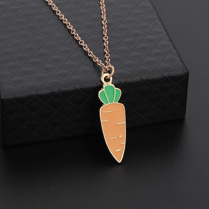 [Australia] - CHOORO Carrot Pendant Necklace Vegan Necklace Jewelry Vegetarian Gift Carrot Lover Gift Carrot Necklace 