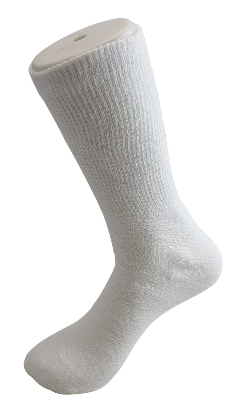 [Australia] - 3 Pair Diabetic Crew Socks 9-11 White 