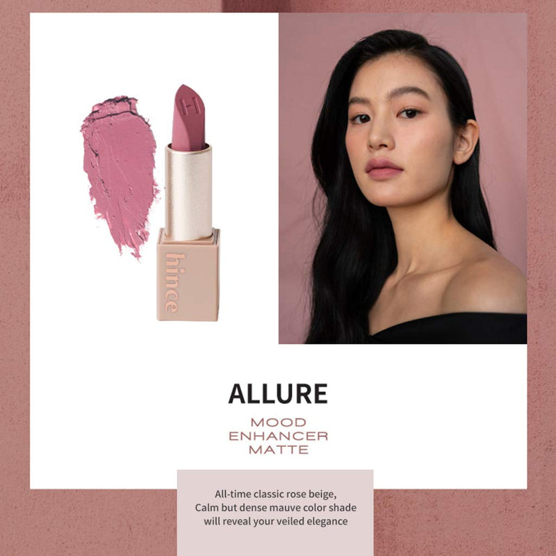 [Australia] - hince Mood Enhancer Matte 3.5g - Soft Matte Velvet Lipstick with Rich Color, Flake-Free, Slim Fitting Texture, Dense and Sensuous Mood Enhancing Color Spectrum (Allure) Allure 