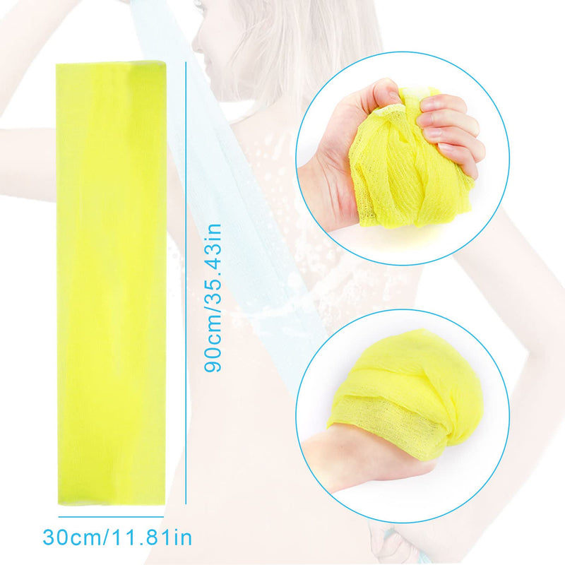 [Australia] - VIKSAUN 4 PCS Multicolour Nylon Japanese Exfoliating Cloth Nylon Scrub Bath Towel, Long 90cm, Body Shower Cleaning Sponges Wash Cloth Towel Body (4 pcs) 