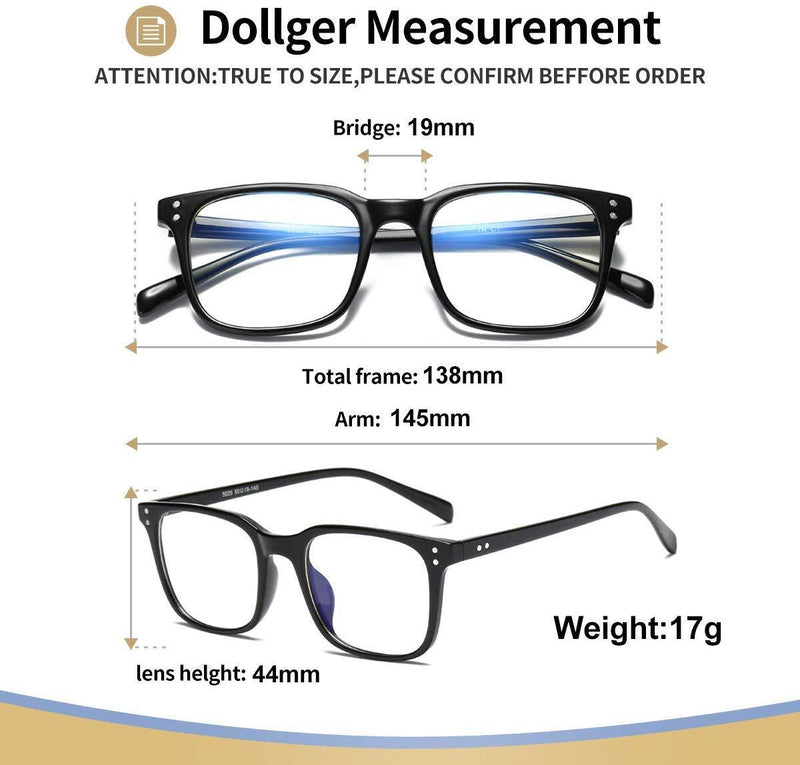 [Australia] - Blue Light Blocking Glasses Computer Glasses Anti Eyestrain Eyeglasses Square Frame Game Glasses for Women Men Black Frame 