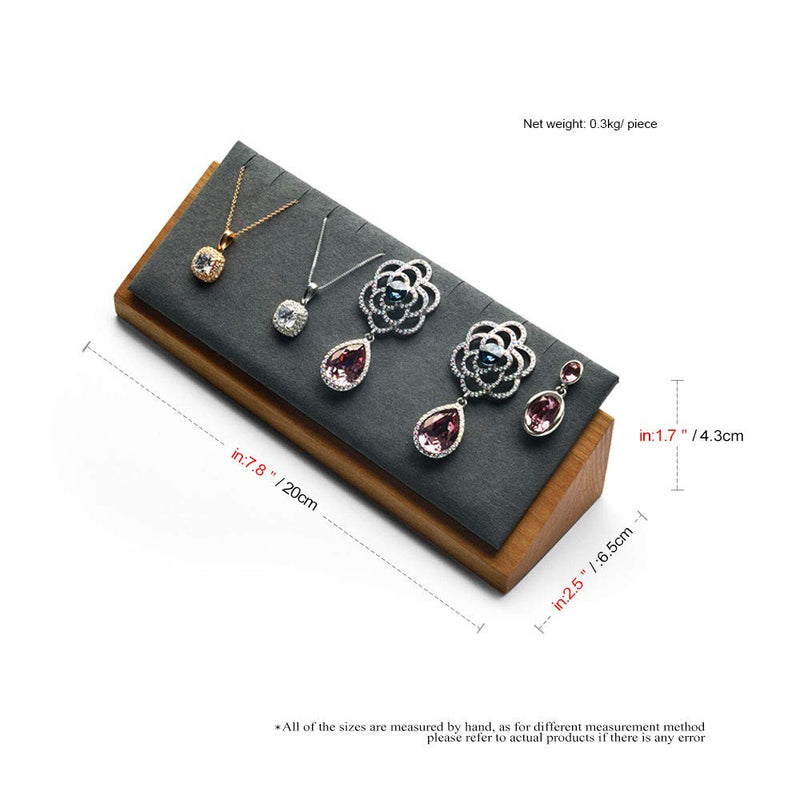 [Australia] - Oirlv Solid Wood Jewelry Display Stand Necklace Pendant Earring Showcase Organizer Triangular Plane Display(Grey Triangular Jewelry Display Stand) Grey Triangular Jewelry Display Stand 