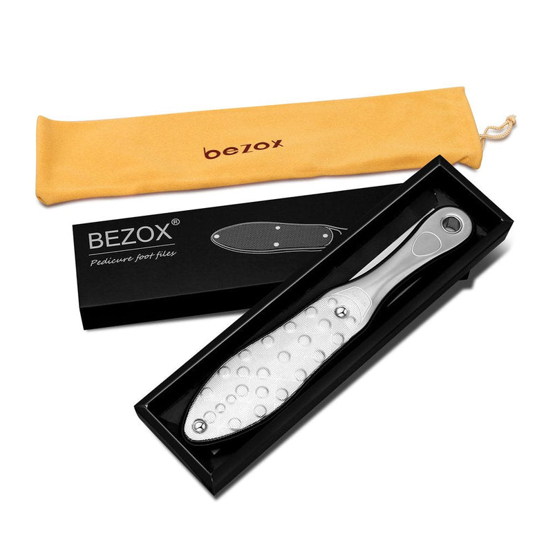 [Australia] - BEZOX Professional Foot File, Double Side Pedicure Rasp, Dead Hard Cracked Skin Calluses Remover, Portable Foot Care Tool, Heavy Duty Stainless Steel All Body 