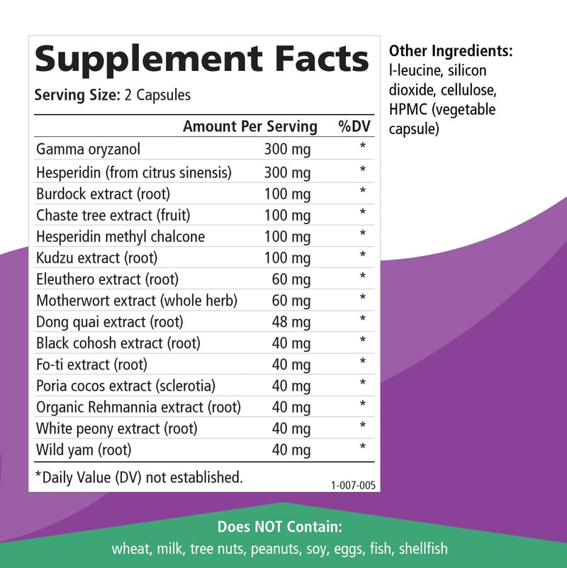 [Australia] - Pure Essence Labs Transitions - Vitamins for Women - Natural Menopause Relief Supplement - Promotes Hormone Balance, Reduces Hot Flashes, Mood Swings, Night Sweats (60 Capsules) 60 Count (Pack of 1) 