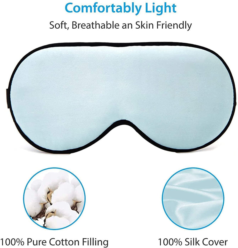 [Australia] - Natural Silk Kids Sleep Mask Eye Mask for Kids with Adjustable Strap Breathable & Soft Eye Shade for Sleeping Blocking Lights (2 Pack) 