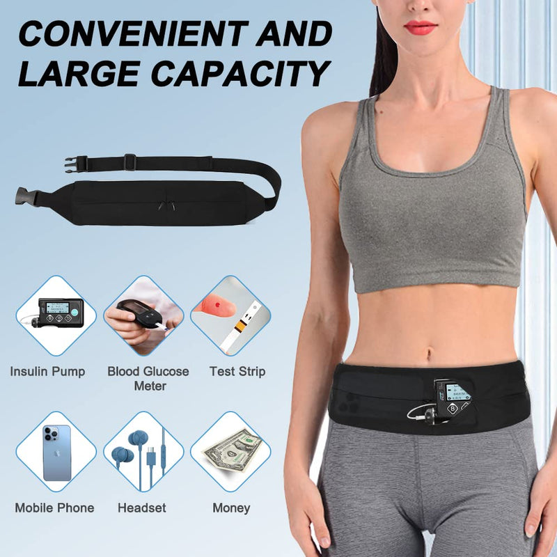 [Australia] - Insulin Pump Belt Accessories Waist Belt Insulin Pump Pouch Holder for Women Diabetic Pump Holder Diabetes Pouch T1D Accessories Medical Belt Pouch Adjustable Waist Band for Epipen Men Women 