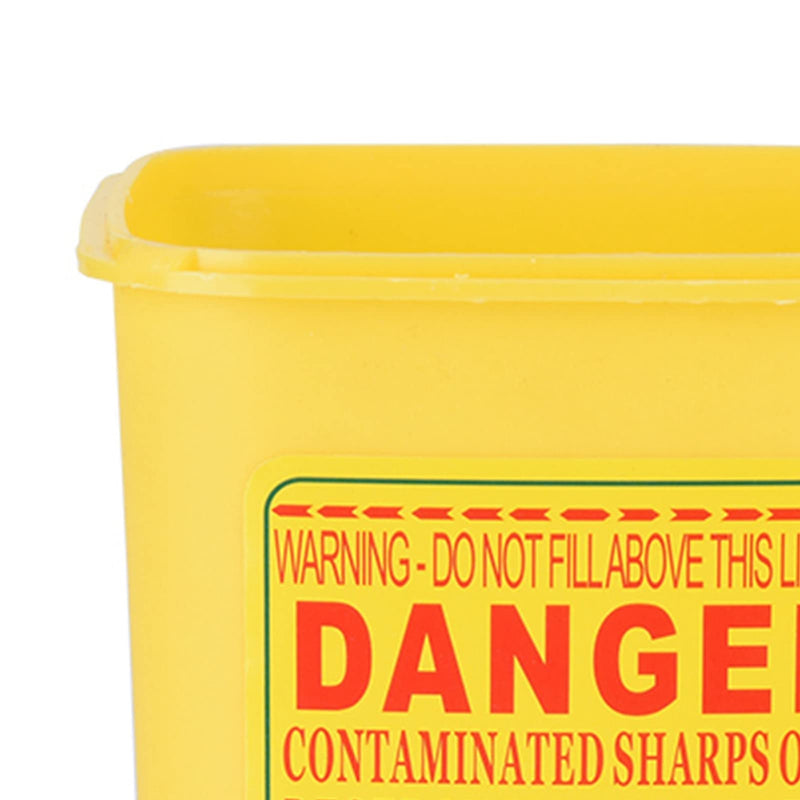 [Australia] - Sharps Bin, Jadeshay Mini Sharp Needle Tattoo Container Plastic Sharp Container Needle Disposal,1L Medical Waste Bin Box (Yellow) Yellow 