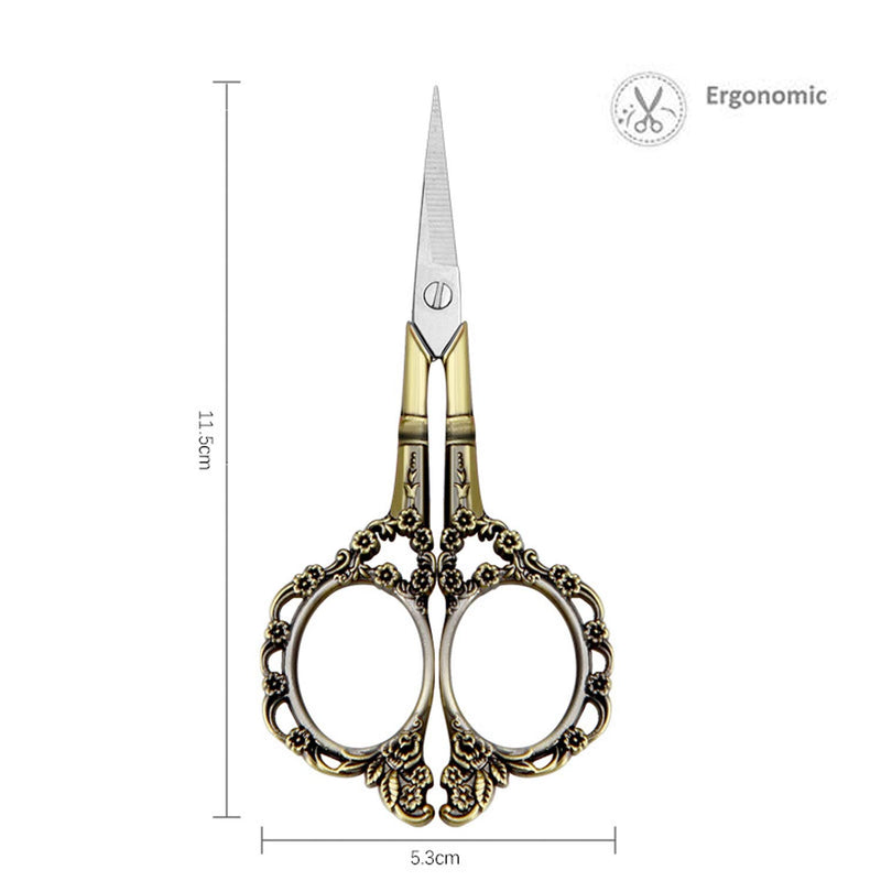 [Australia] - Professional Manicure Scissors, EBANKU Vintage Stainless Steel Cuticle Precision Beauty Grooming for Nail, Facial Hair, Eyebrow, Eyelash, Nose Hair (Bronze) Bronze 