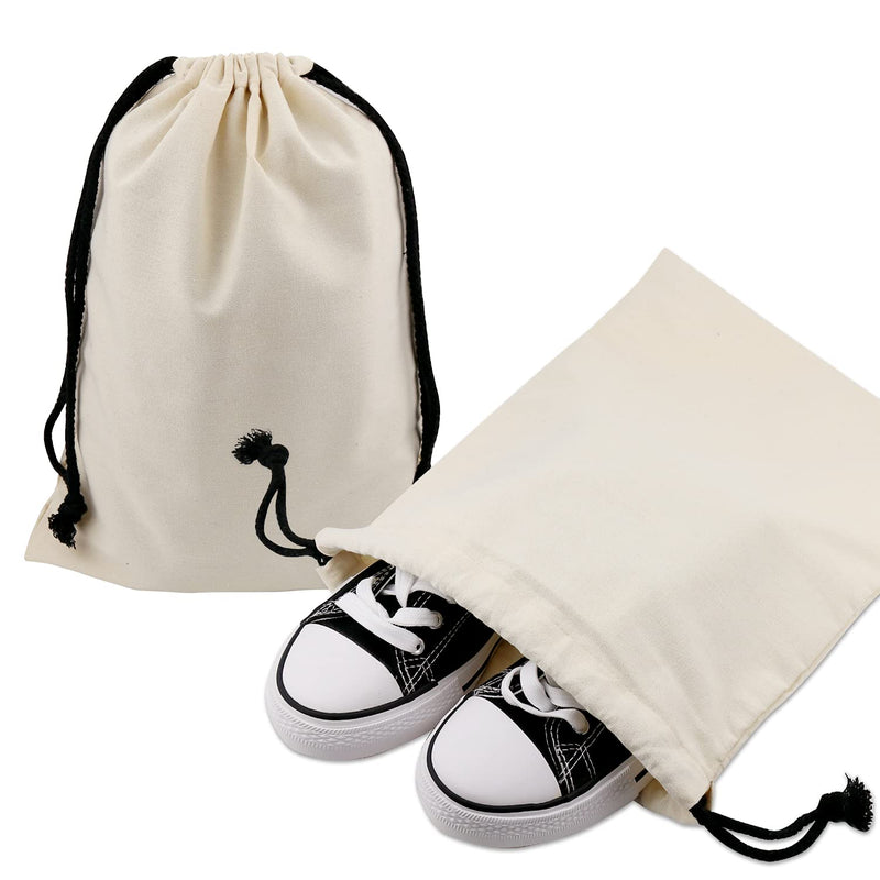 [Australia] - Set of 6 Cotton Travel Portable Shoes Storage Bags Organizer with Drawstring (6PCS M Size) 18.9 x 15 inches ( 48 x 38cm ) 