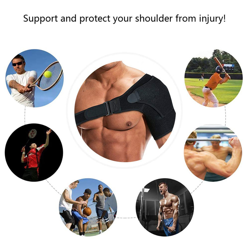 [Australia] - Shoulder Support Brace with Pressure Pad for Men Women, Adjustable Shoulder Brace for Torn Rotator Cuff, Tendonitis, Dislocation, AC Joint, Bursitis, Labrum Tear, Pain, Fits Right or Left Shoulder 