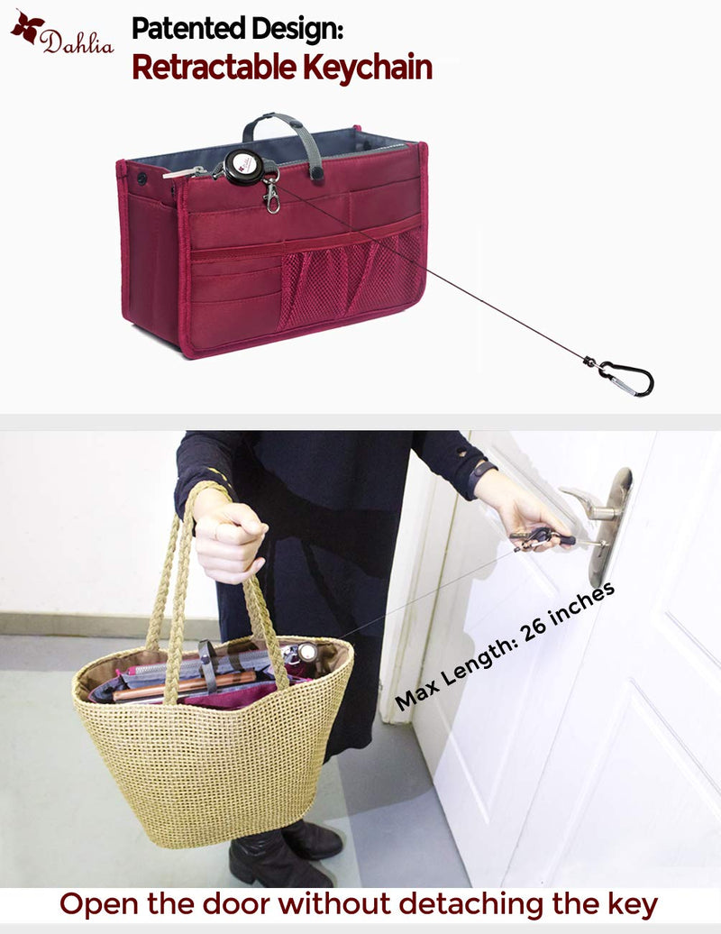 [Australia] - Dahlia's Patented Handbag Purse Organizer Insert - STURDY Flexible Blue 