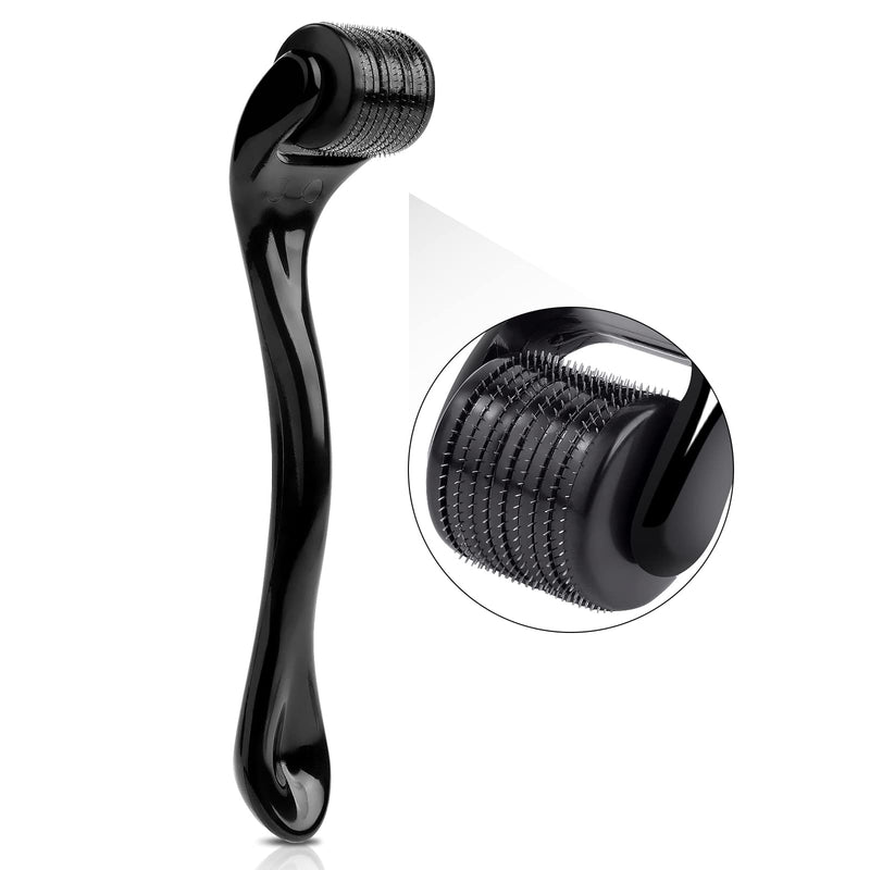 [Australia] - URAQT Derma Roller, 0.5mm Beard Roller, Titanium Micro Needling Roller for Men and Women, Beard Growth Roller for Stimulate Hair Growth, Facial Skin Care, Scar Removal 0.5mm-Black 