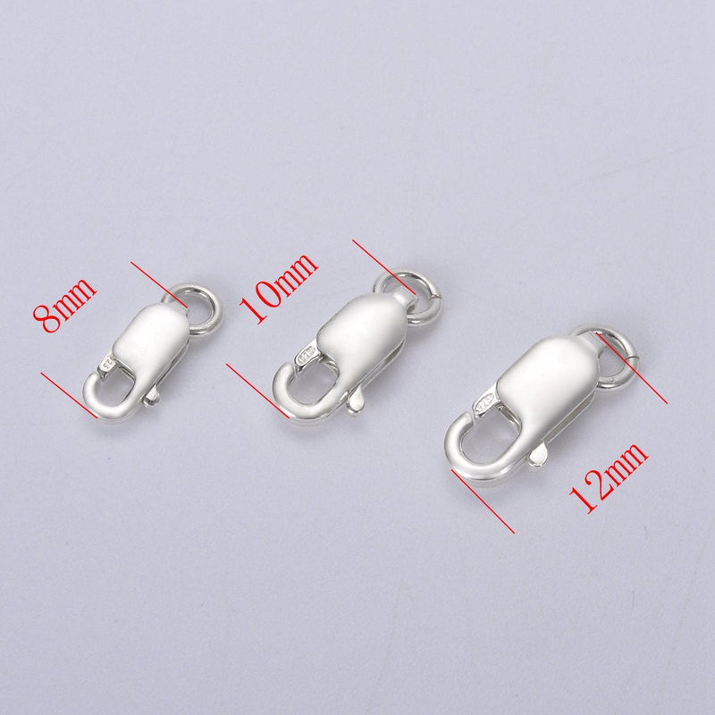 [Australia] - HOUSWEETY 5PCs 925 Sterling Silver Lobster Clasp Connectors - Jewellery Making Findings Beading Crafting 8mmx4mm 