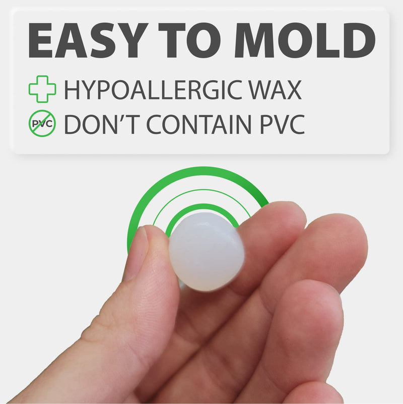 [Australia] - PQ Wax Ear Plugs for Sleep - 6 Silicone Wax Earplugs for Sleeping and Swimming - Gel Ear Plugs for Noise Cancelling & Ear Protection - Sleeping Earplugs with Sound Blocking Level of 32 Db (6-Pillows) 