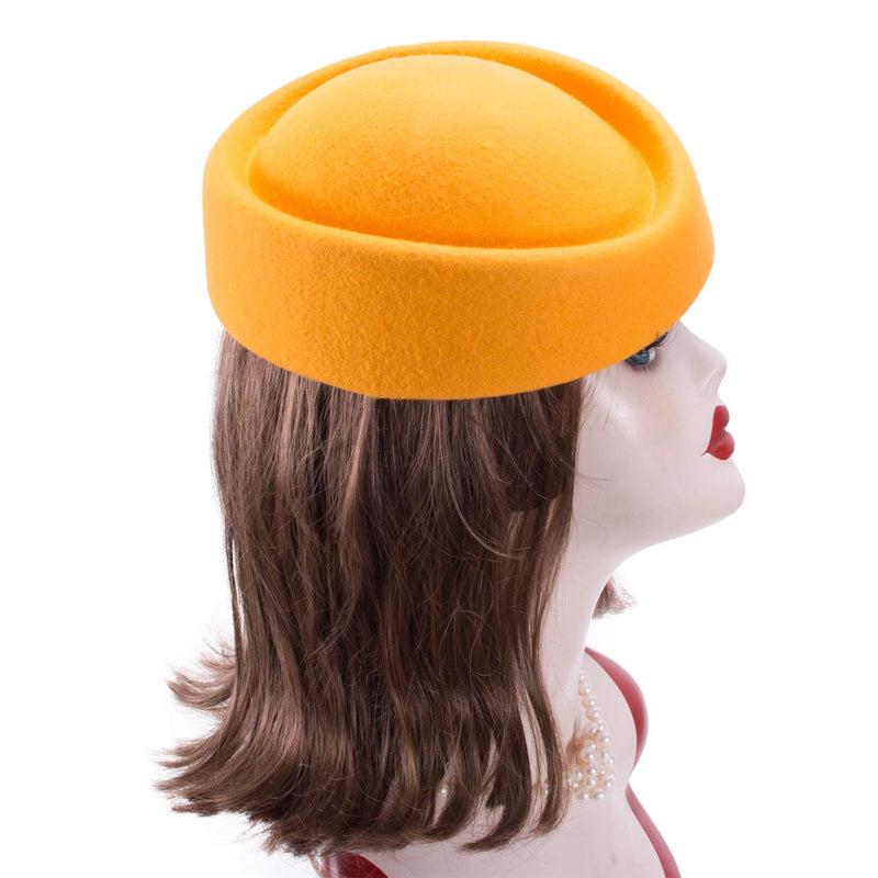 [Australia] - Lawliet Cocktail Fascinator Base Wool Air Hostesses Pillbox Hat Millinery Making A139 Yellow 