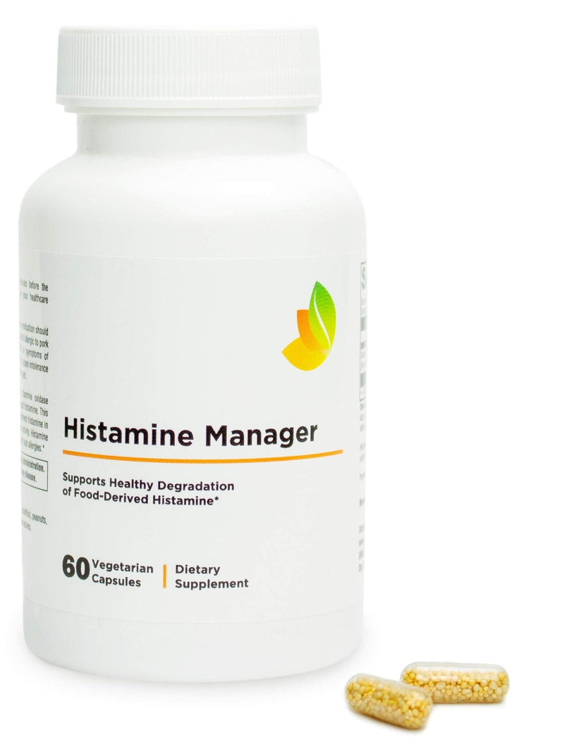 [Australia] - Histamine Manager – 20,000 HDU of Diamine Oxidase DAO per Serving – Digestive Enzyme to Help Block and Manage Food-Derived Histamine Intolerance – 60 Capsules (1 Bottle) 1 