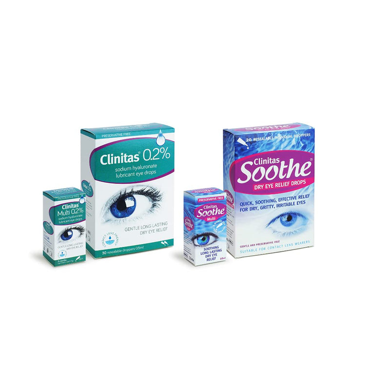 [Australia] - Clinitas 0.2% Soothe Eye Drops for Dry Eye. Suitable for Contact Lens wearers and Preservative Free for The Relief of Dry and Gritty Eyes 10ml Multi use Bottle 