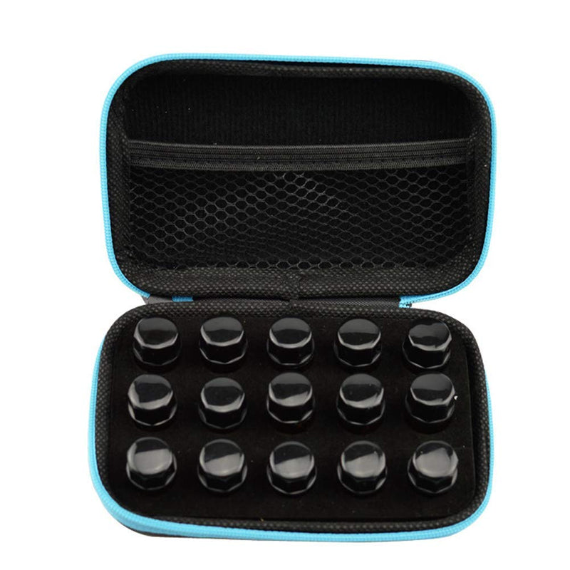 [Australia] - Essential Oil Key Chain Carrying Case Travel Cosmetic Storage Bag Holder Organizer Protection for up to 15 Pieces Standard 1ml/2ml/3ml Roller Bottles - Bottles not Included 