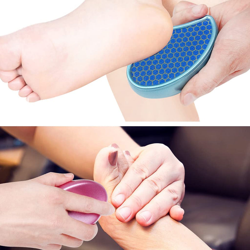 [Australia] - XYGK Foot File,2 Pcs Hard Skin Callus Remover,Nano Glass Foot Scraper Hard Skin Remover,Used on Salon Both Wet & Dry Pedicure Tool for Foot Care(Pink+Blue) 