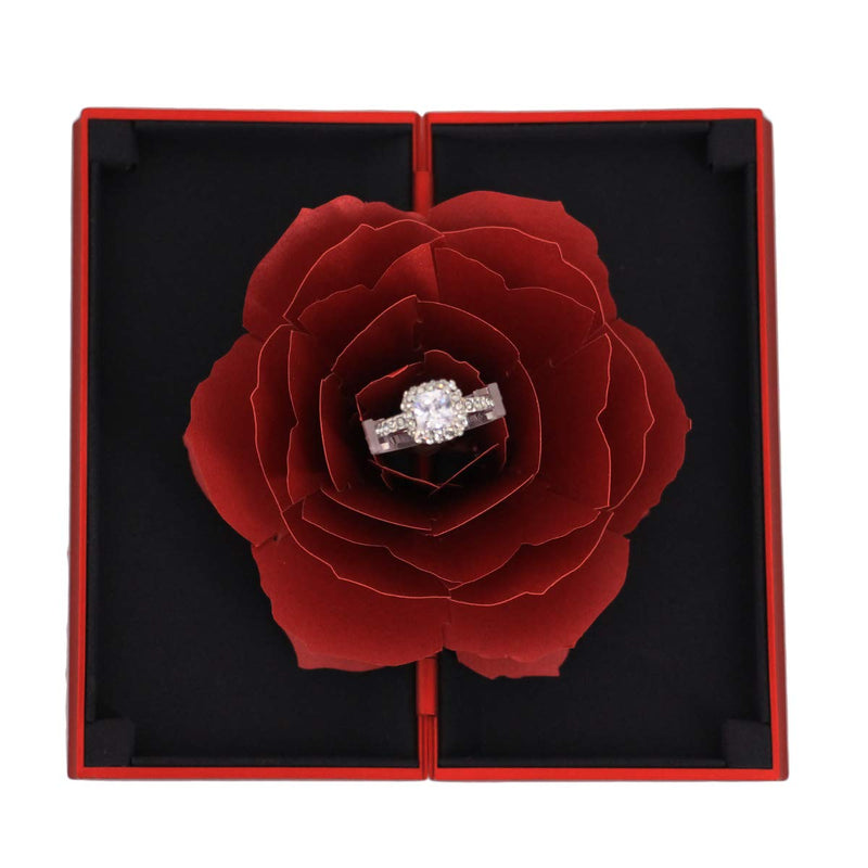 [Australia] - Naimo Creative Rose Engagement Ring Box Coin Jewelry Gift Box Red Box 