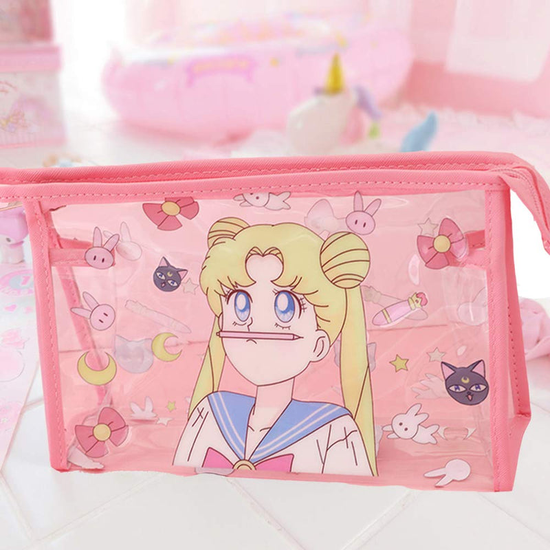 [Australia] - Toiletry Bag, Cosmetic Bag Sailor Moon Clear Waterproof Makeup Bag Travel Storage Bag Gift for Girls Women (Toiletry Bag-8.86inch) 