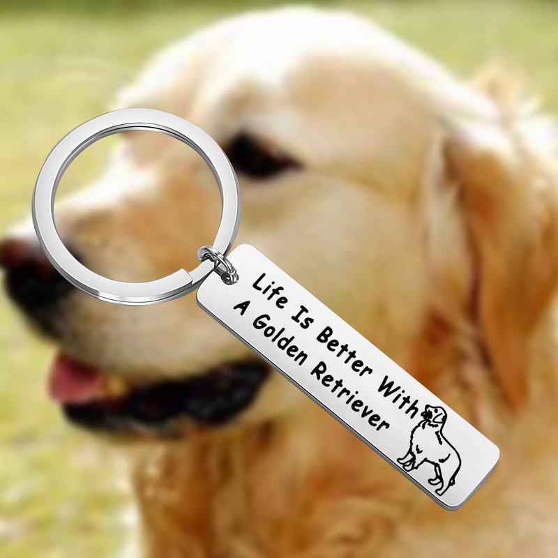 [Australia] - LQRI Golden Retriever Lover Gifts Dog Lover Gifts Life is Better with A Golden Retriever Keychain Pet Jewelry Golden Retriever Dog Mom Dog Dad Gifts Dog Owner Gifts silver 