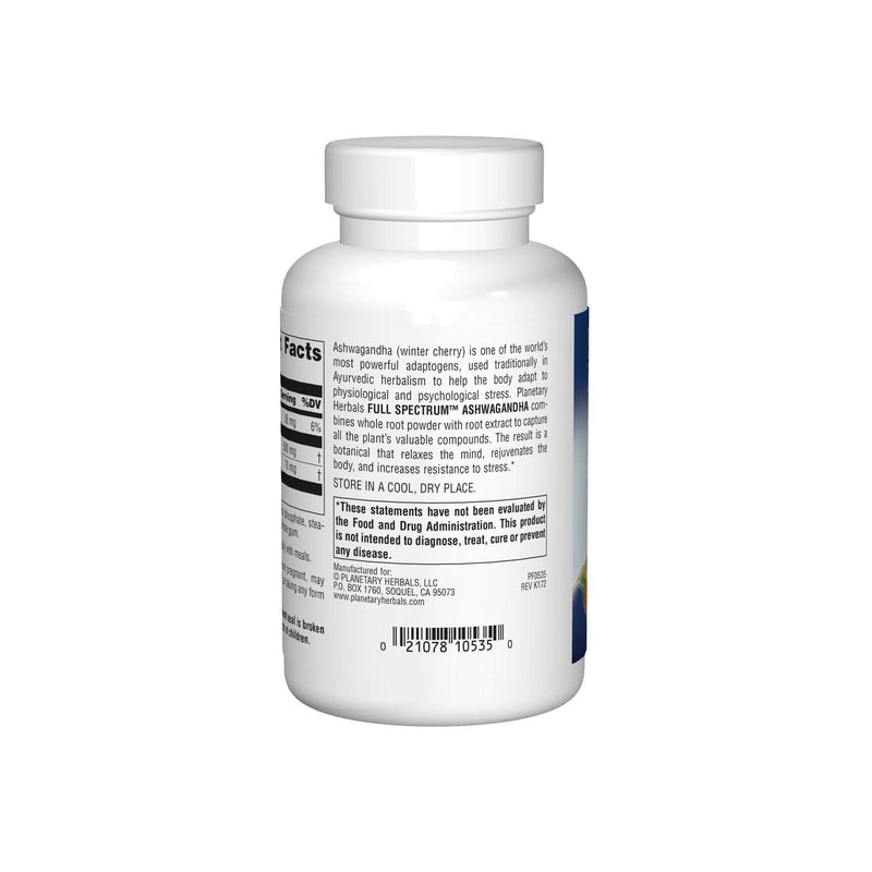 [Australia] - Planetary Herbals Ashwagandha Full Spectrum 570 mg, Rejuvenating Tonifier,120 Tablets 