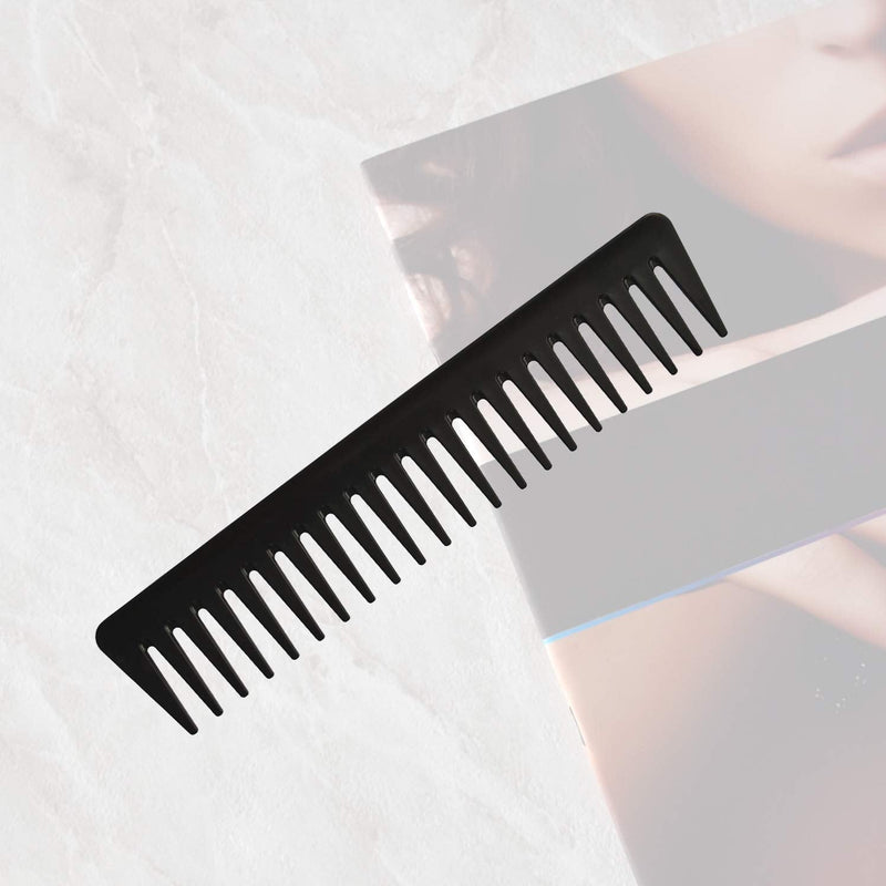 [Australia] - Wide Tooth Comb - a Professional Carbon Fibre Anti-static Detangler Hair Comb, Heat Resistant Wide Comb Detangling Comb for long wet hair curly hair comb Black 