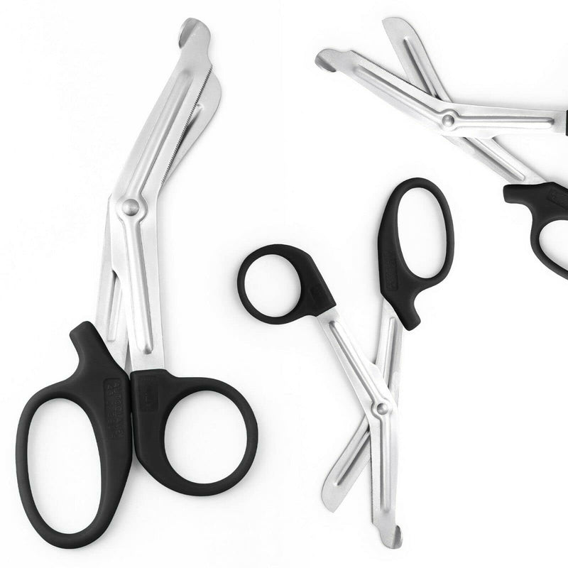 [Australia] - Utility Bandage Fire Rescue Tuff Cut Scissor First Aid Nurse Paramedic Trauma Shears First Aid Medical Scissors CE (Black 5.5) Black 5.5 