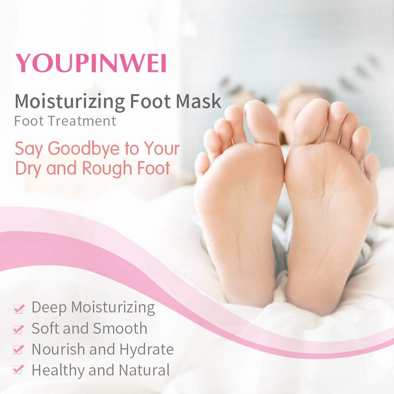 [Australia] - YOUPINWEI Moisturizing Foot Mask Treatment for Cracked Heels and Dry Feet Deeply Repair, Care for Long-lasting Hydrating & Nourishing Socks for Smoother and Softer Feet (5Pairs/Box) 