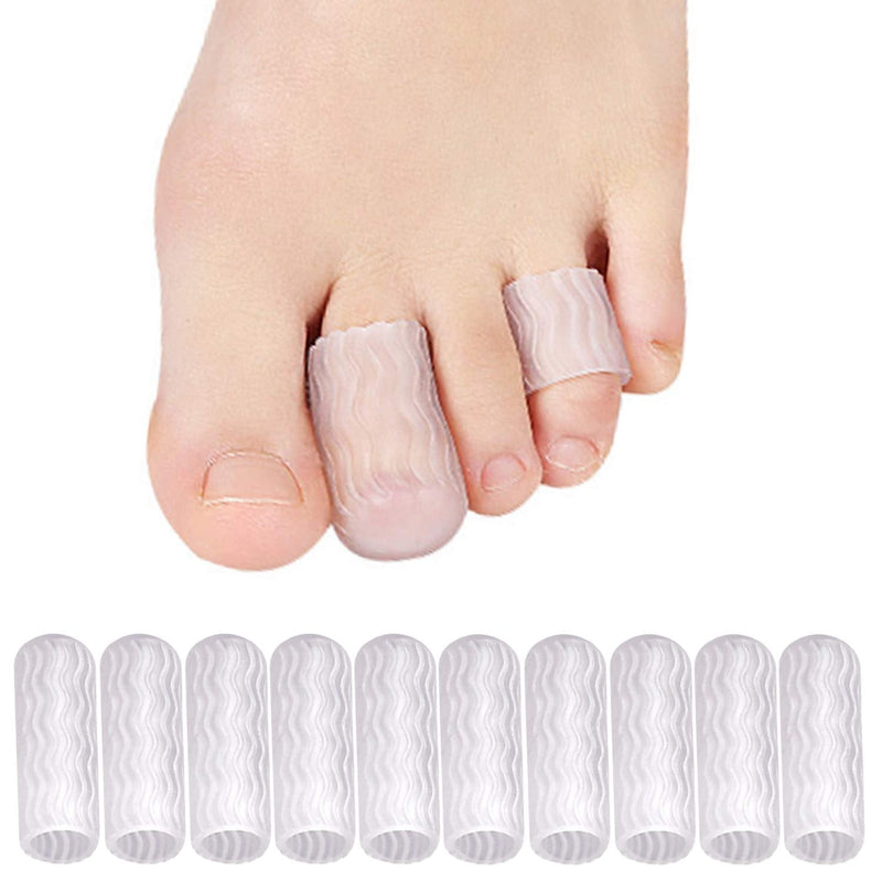 [Australia] - 10 Pcs Silicone Toe Protectors, Toe Sleeves Callus Cushion Gel Toe Caps for Blisters, Corns, Toe Cracking, Pain Relief and Reduce Friction 