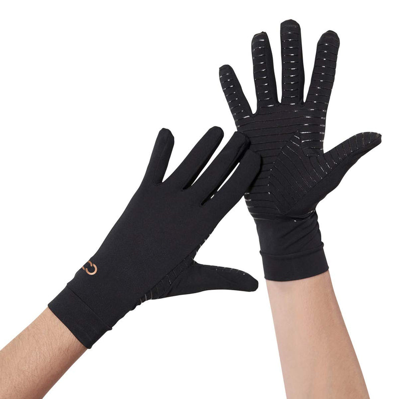 [Australia] - Copper Compression Arthritis Gloves with Touchscreen Tips. Relief for Hand Pain, Carpal Tunnel, Rheumatoid, Inflammation, Tendonitis, Nerve Damage, Trigger Finger, Neuropathy. Fit for Men & Women 