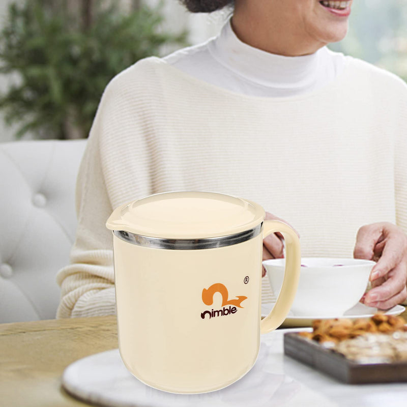 [Australia] - HEALLILY Adult Sippy Cup Stainless Steel Feeding Cup Flow Control Spill Proof Cup Spill- Resistant, Leak- Proof Break- Proof for Elderly, Disabled and Adults 