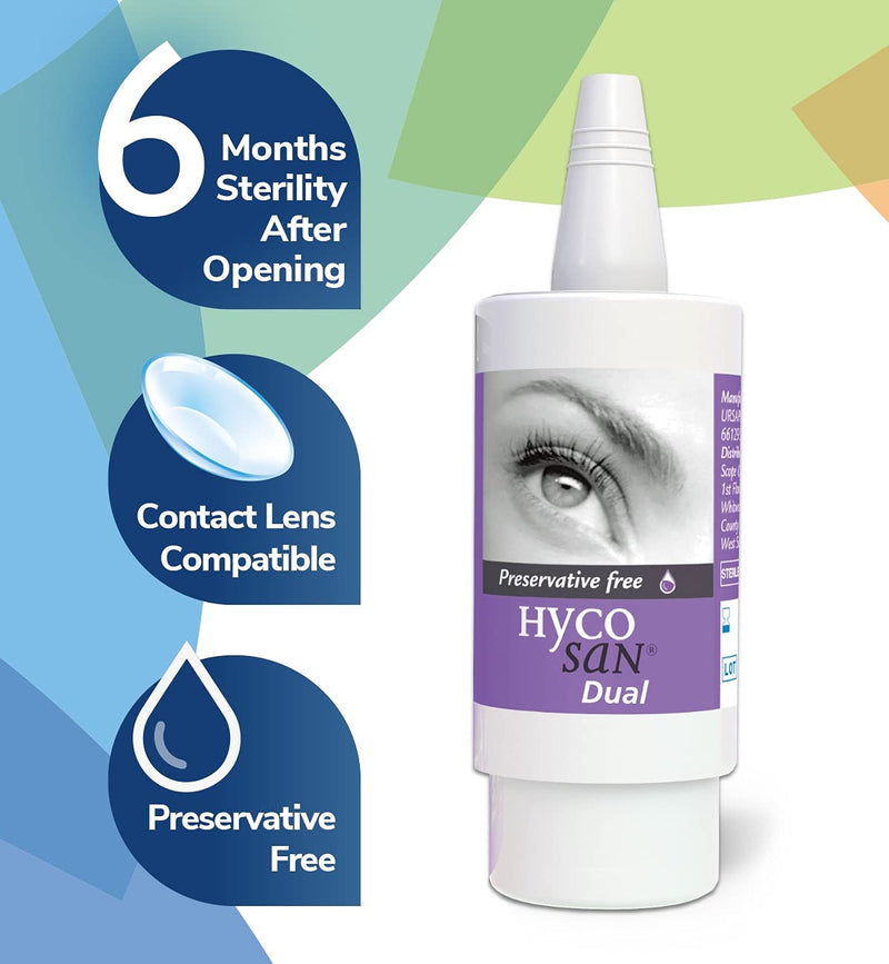 [Australia] - Hycosan Dual - Preservative Free Eyedrops - 0.05% Sodium Hyaluronate and 2% Ectoin- Recommended for Relief from Lipid Deficient Dry Eye and Meibomian Gland Dysfunction - 7.5ml 1 