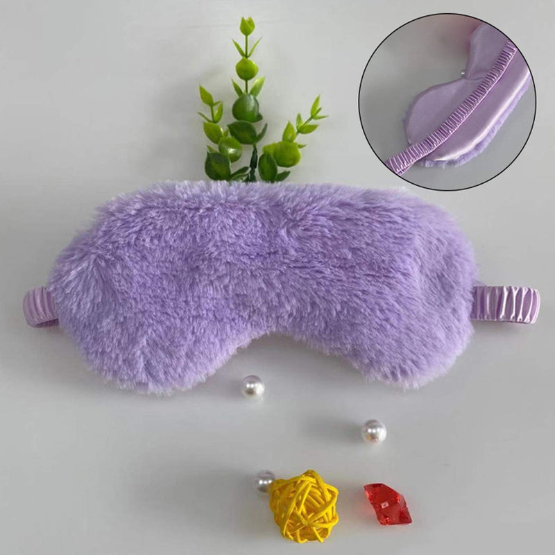 [Australia] - 4 Pcs Plush Eye Mask Soft Fluffy Plush Eye Mask Sleep Mask Adjustable for Kids Adult Women 