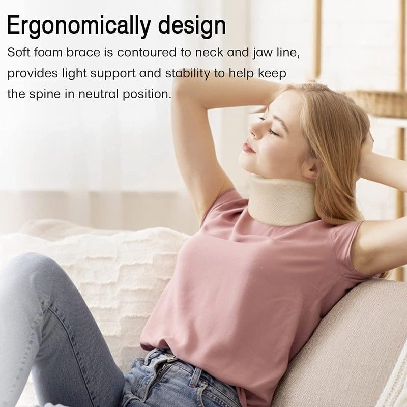 [Australia] - Neck Brace Foam Cervical Collar Soft Foam Neck Brace Universal Cervical Collar, Adjustable Neck Support Brace for Sleeping Relieves Neck Pain Spine Pressure Neck Collar Whiplash Injury Spinal Support 