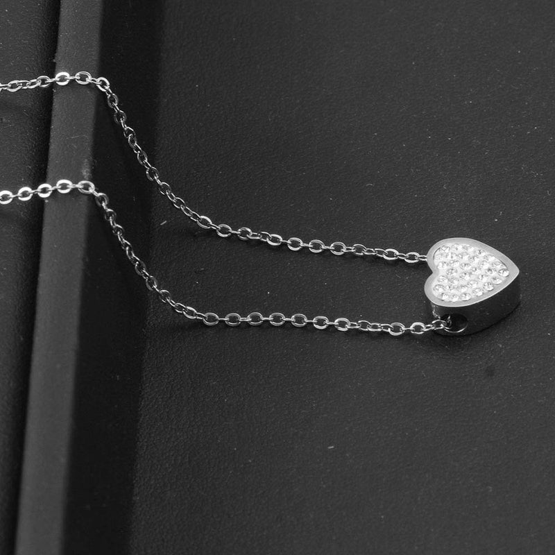 [Australia] - Jude Jewelers Stainless Steel Small Heart Charm Collar Necklace Silver 