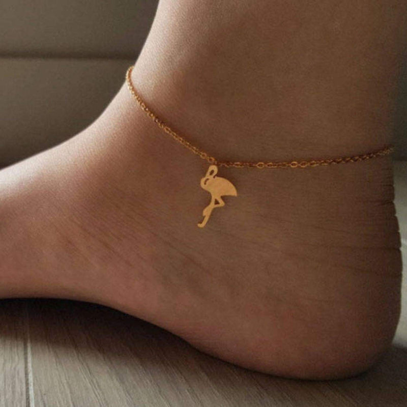 [Australia] - Delicate Gold Flamingo Anklet,Flamingo Necklace,Starfish Anklet,Whale Tail Anklets for Women 