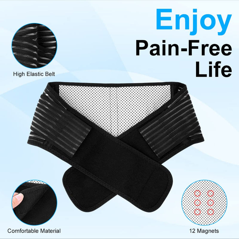 [Australia] - ACWOO Heated Back Support Belt, Self Heating Lower Back Support Belt For Men & Women, Magnetic Therapy Lumbar Support Belt, Ideal for Back Pain Relief L 