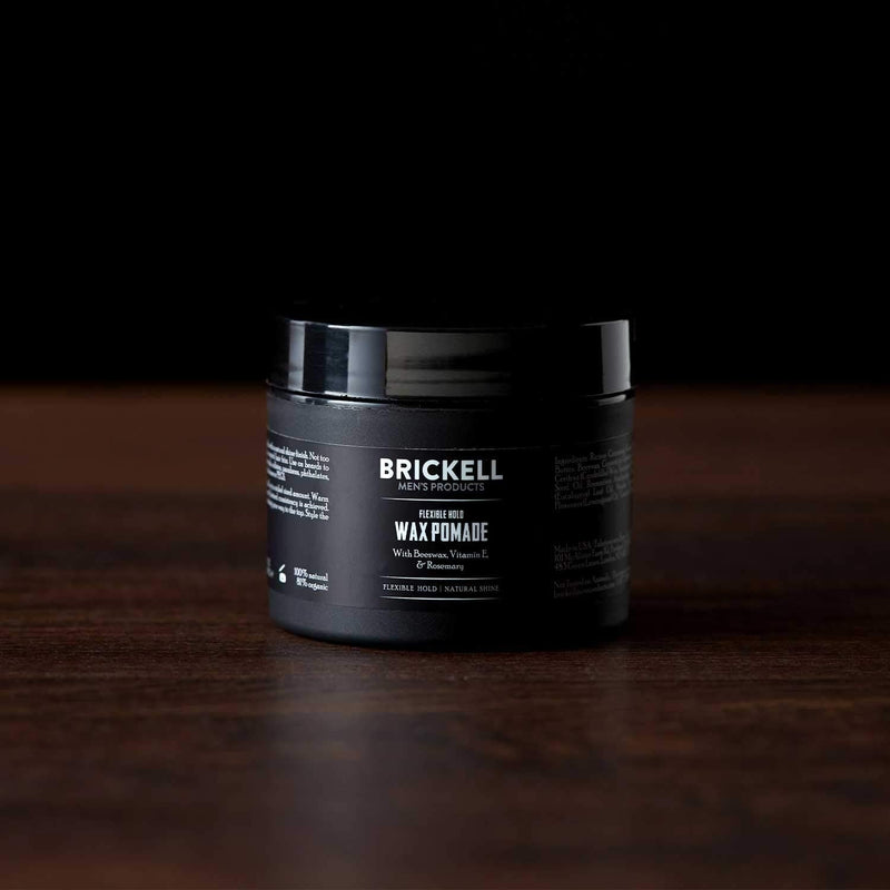 [Australia] - Brickell Men's Flexible Hold Wax Pomade for Men, Natural and Organic Irritation Free Natural Shine, 59 mL, Scented 