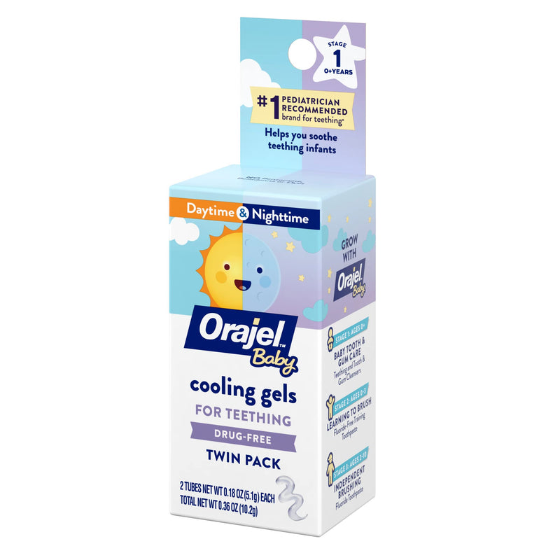 [Australia] - Orajel Baby Daytime and Nighttime Non-Medicated Cooling Gels for Teething, 2 tubes, 0.18 oz each 