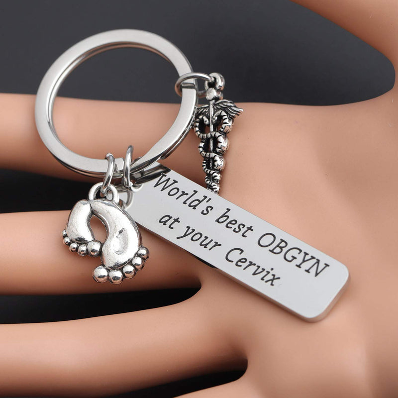 [Australia] - Lywjyb Birdgot OBGYN Gift Midwife Gift Worlds Best OBGYN at Your Cervix Keychain Gift Ob Nurse Gift Ob Doctor Gift Gynecologist Gift New Baby Gift Thank You Gift World Best OBGYN 