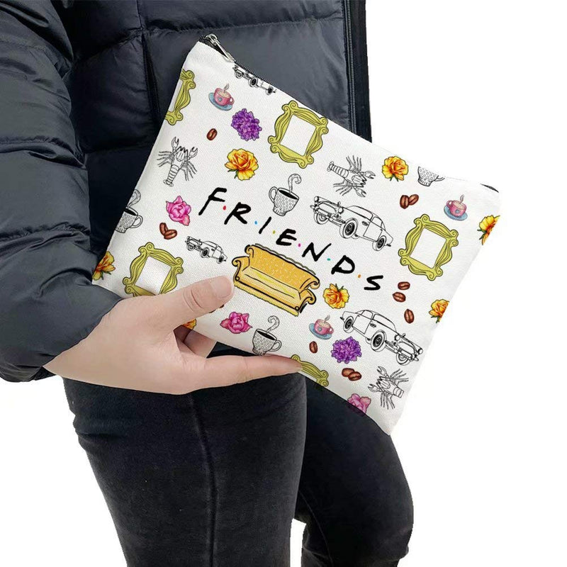 [Australia] - Funny Makeup Cosmetic Bags Friends Tv Show Merchandise Cotton Zipper Pouch Travel Bag Toiletry Make-Up Case for Friends Fans Women Stoner Friend Bestie Birthday Gifts 