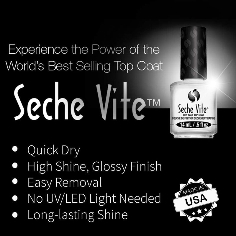 [Australia] - Seche Vite Dry Fast Top Coat for Nail Polish and Manicure (2 pack, 0.5 oz) 